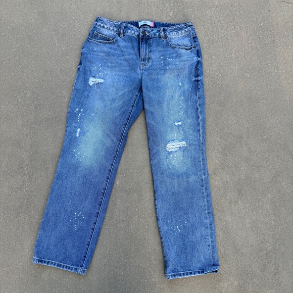 CAbi 100% Boyfriend distressed Denim Blue Jeans women’s size 8 #5884 Boho Chic - Picture 11 of 11